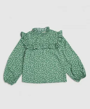 Neon Girl's Casual Printed Blouse - Green
