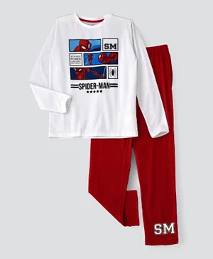 UrbanHaul X Marvel Spiderman Pyjama Set - White & Red