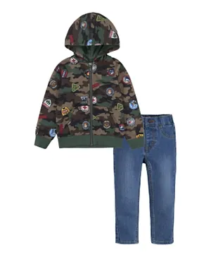 Levi's - Scout Badge Hoodie and Denim Set - Camo Blue