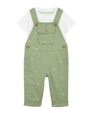 Carter's - 2-Piece Tee & Chameleon Coverall Set - Green/White