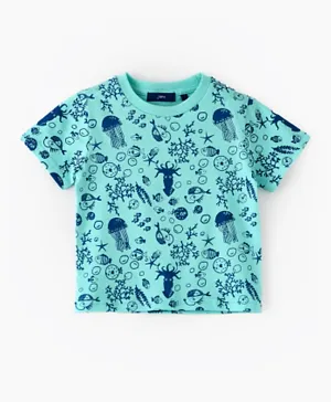 Jam Sea Creatures All Over Printed T-Shirt - Blue