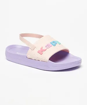 Kappa - Girls' Embossed Slip-On Slide Slippers - Lilac
