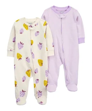 Carter's - 2-Pack Strawberry Zip-Up Cotton Sleep & Play Suit - Pink
