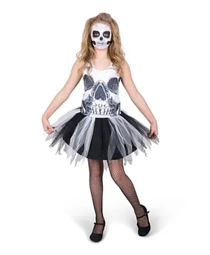 Mad Toys Skull Face Tutu Dress Halloween Costume - White & Black