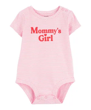 Carter's Mommy's Striped Cotton Bodysuit - Pink