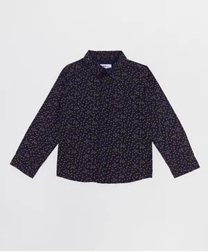 R&B Kids - LS Bird Aop Shirt with One Pocket - Black