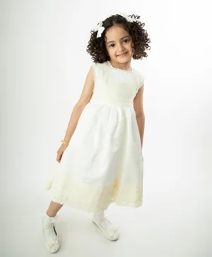 Kholud Kids - Girls Dress - off white