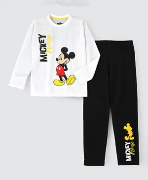 UrbanHaul X Disney Mickey Mouse Pyjama Set - White & Black