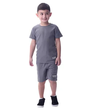 Victor and Jane - Boys 2-Piece Set With Short Sleeve T-Shirt & Shorts - Grey