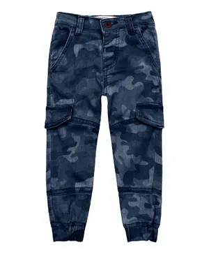 Minoti Boys Navy Camo Basic Comfy Combat Pants - Navy camo