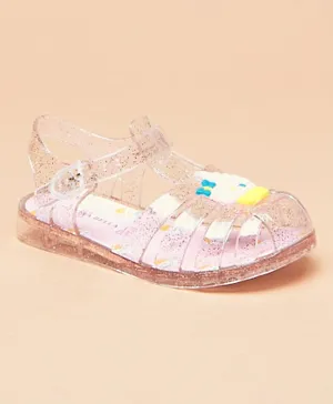 Flora Bella By Shoexpress - Glitter Print Strap Sandals With Buckle Closure - Pink