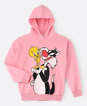Warner Bros Looney Tunes Hooded Sweatshirt-pink