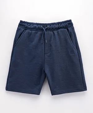 Minoti Basic Embroidery Fleece Shorts - Navy