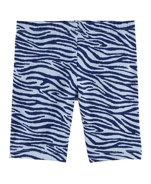 Carter's Zebra Bike Shorts-Blue