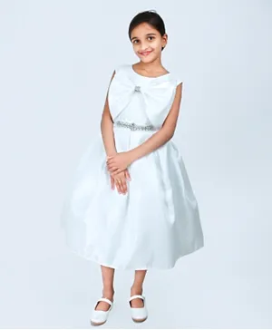 فستان مناسبات للأطفال من أكاس - أبيض