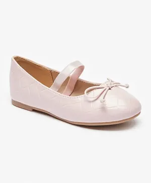 Flora Bella By Shoexpress - Bow Accent Slip-On Ballerina Shoes - Pink