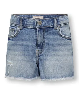 Only Kids Vintage Denim Shorts - Light Blue