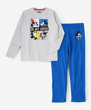 UrbanHaul X Disney Mickey Mouse Pyjama Set - Grey & Blue