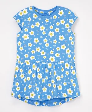 Name It All Over Printed Floral Dress - Blue