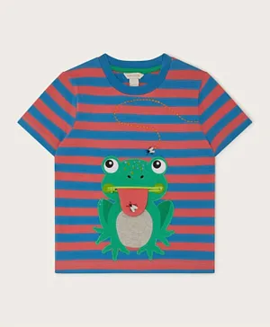 Monsoon Children Frog Applique Striped T-Shirt - Multi Color