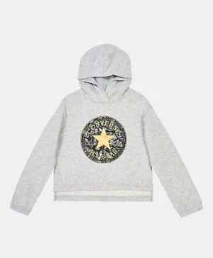 Converse - Hoodie Boxy Chuck Patch Graphic Hoodie - Gray Heather