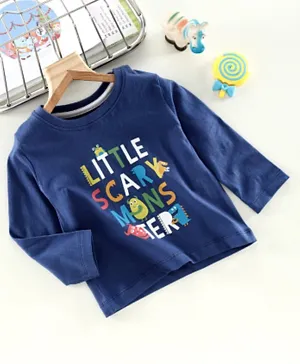 Babyhug - Full Sleeves Sweatshirt Text Print - Blue