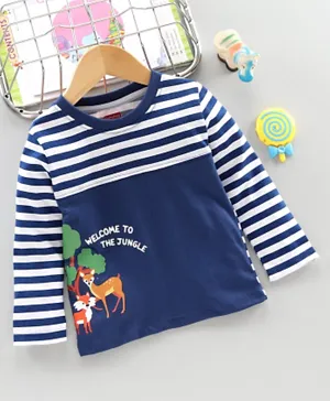 Babyhug - Full Sleeves T-shirt - Navy Blue White