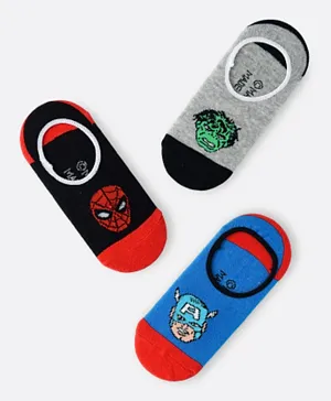 Marvel 3 Pack Spiderman No Show Socks - Multicolor