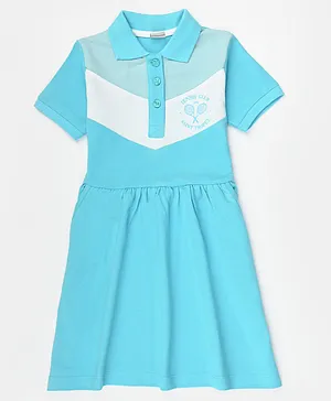 Finelook - Girls Printed Sports Frock - Blue