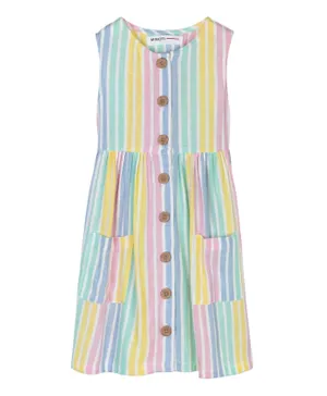 Minoti - Vertical Stripe Linen Mix Dress