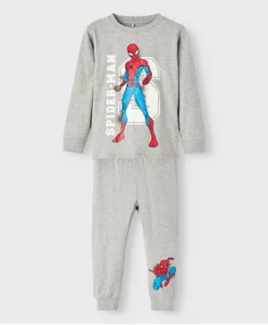 Name It Spider Man Pajama Set - Grey Melange