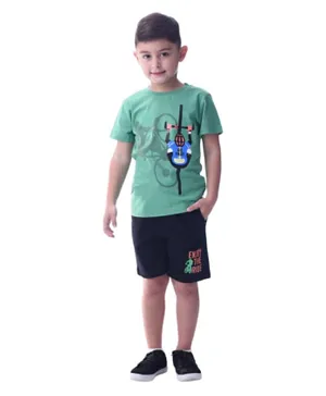 Victor and Jane -  Boys 2-Piece Set With Short Sleeve T-Shirt & Shorts - Green