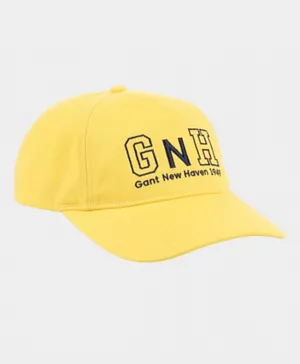 جانت - قبعة بتطريز أحرف G N H - أصفر