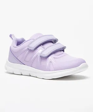 Oaklan By Shoexpress - Textured Sports Shoes With Hook And Loop Closure - Lilac