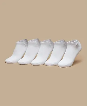 LBL by Shoexpress - Solid Ankle Length Socks with Bow Detail (5 Pairs) - White