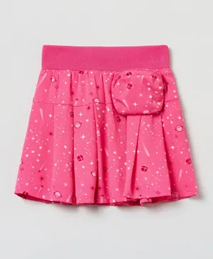 OVS Galaxy Print Skirt With Bag - Pink