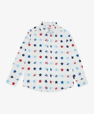 بيفرلي هيلز بولو كلوب - قميص بطبعة نجوم  - أبيض