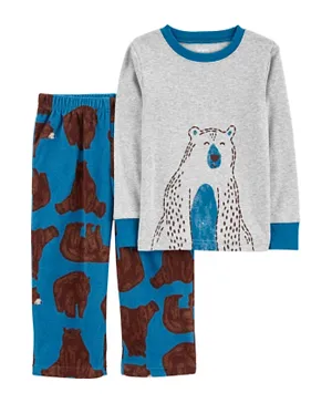 Carter's 2 Piece Polar Bear Jersey & Fleece Pyjamas Set - Multicolor