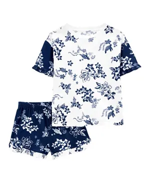 Carter's 2-Piece Floral Loose Fit Pajamas - Navy & White