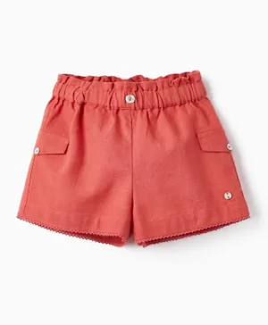 Zippy Linen Shorts - Dark Pink