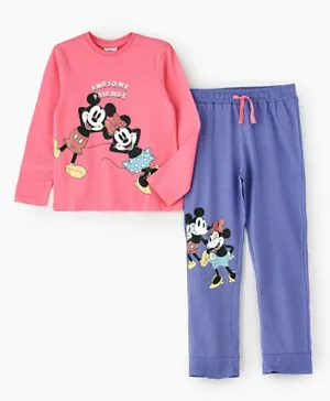 Urban Haul X Disney Mickey & Minnie Mouse Pajama Set - Pink/Purple