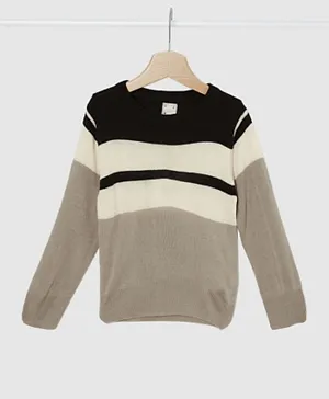 NEON - Striped Pullover - Black