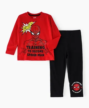 UrbanHaul X Marvel Spiderman Pyjama Set - Red & Black