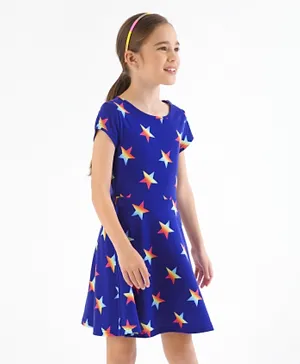 ذا تشيلدرنز بليس - فستان  بطبعة نجوم - لون أزرق