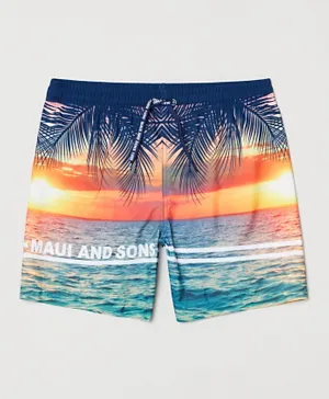 OVS Maui And Sons Ocean Printed Swimming Trunks - Multicolor
