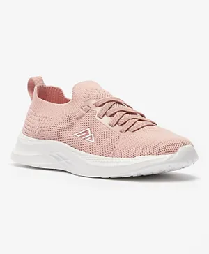 Oaklan By Shoexpress - Textured Walking Shoes with Lace-Up Closure - Pink
