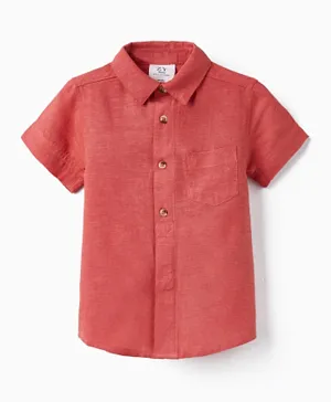 Zippy Linen Shirt - Dark Pink