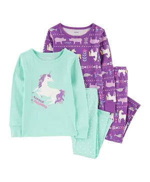 Carter's 4-Piece Unicorn 100% Snug Fit Cotton Pajamas - Multicolor