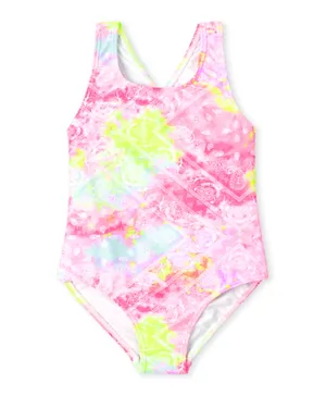 ذا تشيلدرنز بليس - ملابس سباحة للأطفال مصبوغة بطريقة الربط  - وردي