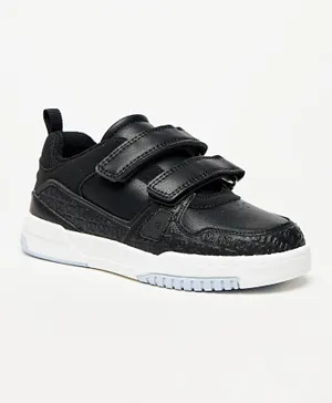 Mister Duchini - Textured Sneakers with Hook and Loop Closure - Black